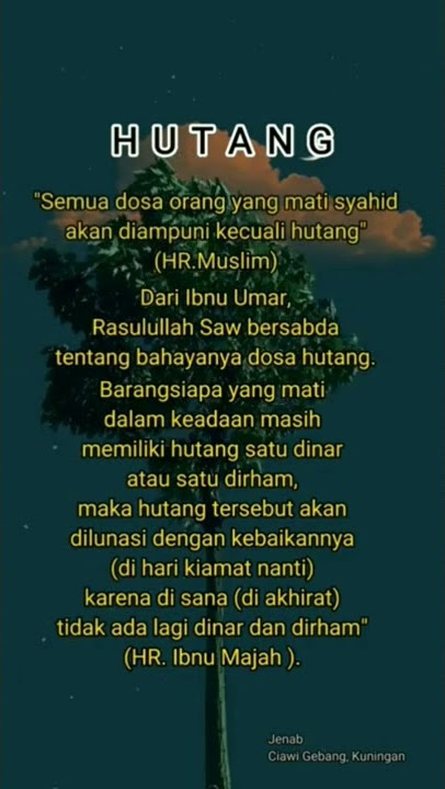 STATUS WA 30 DETIK || HUKUM MEMBAYAR HUTANG.