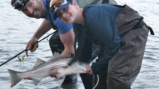 Shore Fishing for Stripers with Fish Snax Soft Plastics