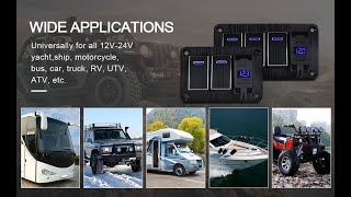 Waterproof Toggle Switch Panel 3 Gang Aluminum Rocker Switch Panel