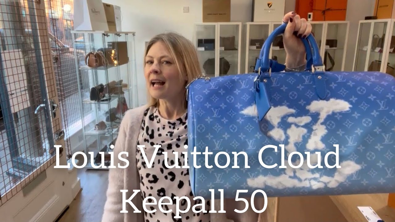 Louis Vuitton Keepall Bandouliere Clouds Monogram 50 Blue