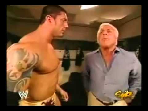 WWE Raw (2004) - Batista Backstage with Ric Flair - 9/27/04