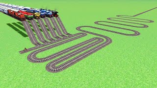 SIX TRAINS CROSSING βοΈ RISKY SNAKE TRACK π TRAIN SIMULATOR CLASSIC