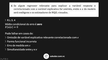 Econometria - Regressão Linear Simples - Exercícios 4defg Suposições de Gauss Markov