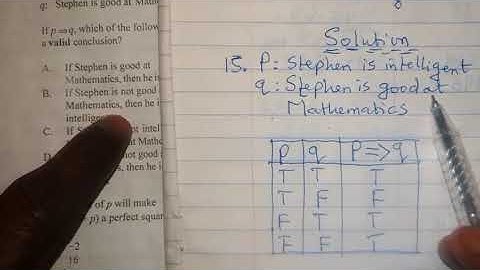WASSCE 2022 GENERAL MATHEMATICS QUESTIONS AND ANSWERS (NO. 15) | LOGICAL REASONING | SYMBOLIC LOGIC