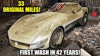 33 Original Miles: Corvette BARN FIND | First Wash in 42 Years! | Satisfying Restoration screenshot 1