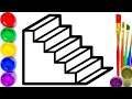 Bolalar uchun zinalar rasm chizish | Рисование лестницы для детей | Drawing stairs for children