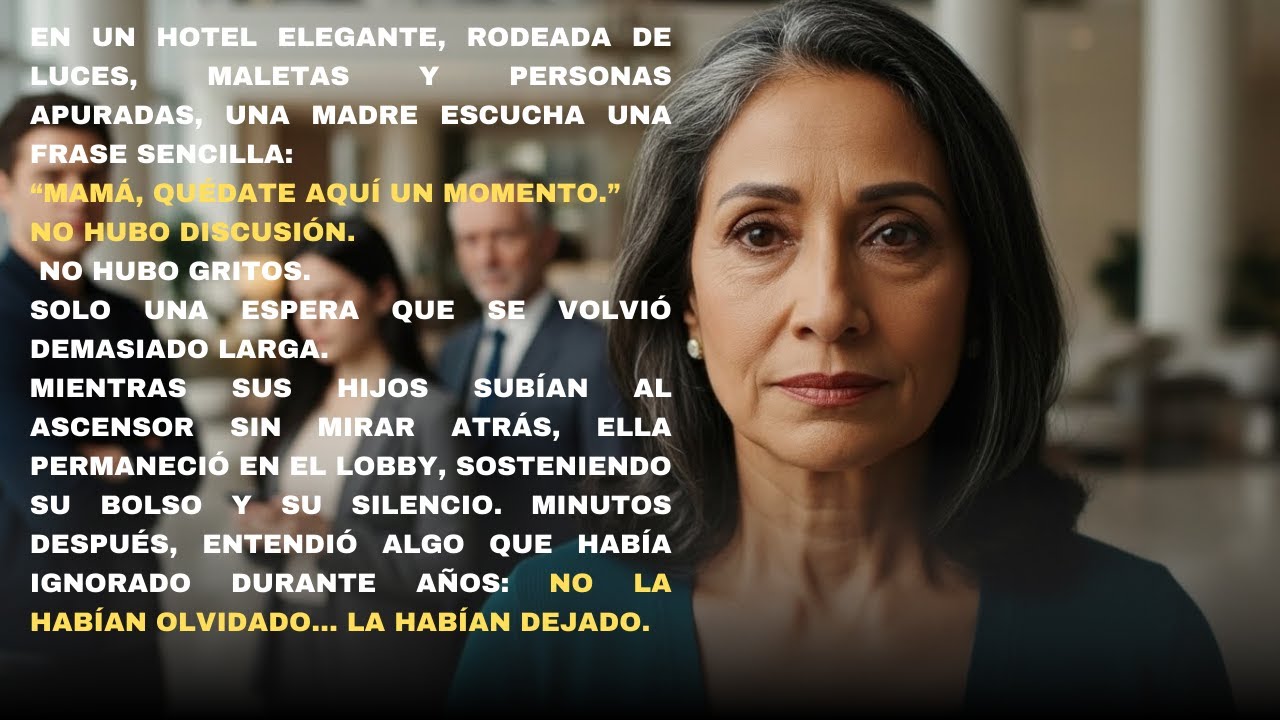 En el hotel, mis hijos subieron sin mí—me quedé sola en el lobby hasta que un millonario se acercó..