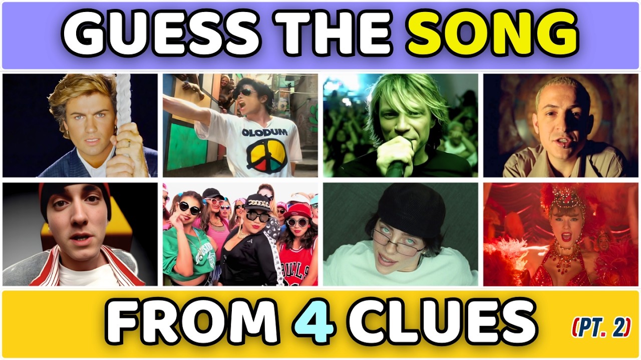 Угадай песню по 4 подсказкам 🎵 Исполнитель, год, жанр и тема | Музыкальная викторина (80-е–2020-е)