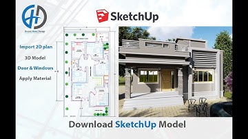 Architectural 2D Floor plan to making 3D Exterior Model in SketchUp