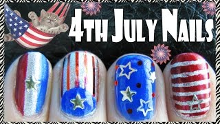 4TH OF JULY INDEPENDENCE DAY NAILS | MELINEY NAIL ART TUTORIAL