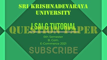 E-commerce 2021 QP | B.Com. 6th sem | SK University