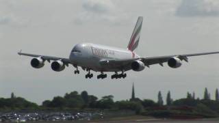 Emirates A380 at Birmingham Airport's 70th anniversary, with landing and take off (Airside in HD)