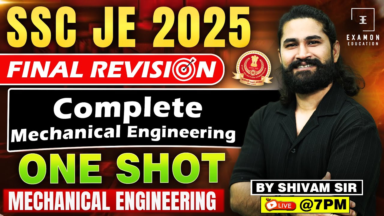 Mechanical Engineering ONE SHOT | SSC JE Mechanical Classes ...