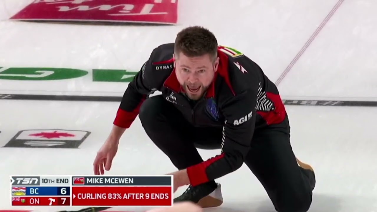 AGITopShots - 2023 Tim Hortons Brier - Mike McEwen of Ontario makes a double for the win