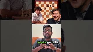 Carlsen's Insane sacrifice in World Championship against Karjakin!  #chesscom #magnuscarlsen