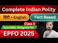UPSC EPFO 2025 || Indian polity complete course hindi and english || class 3 #apfc_2025 #epfoexam