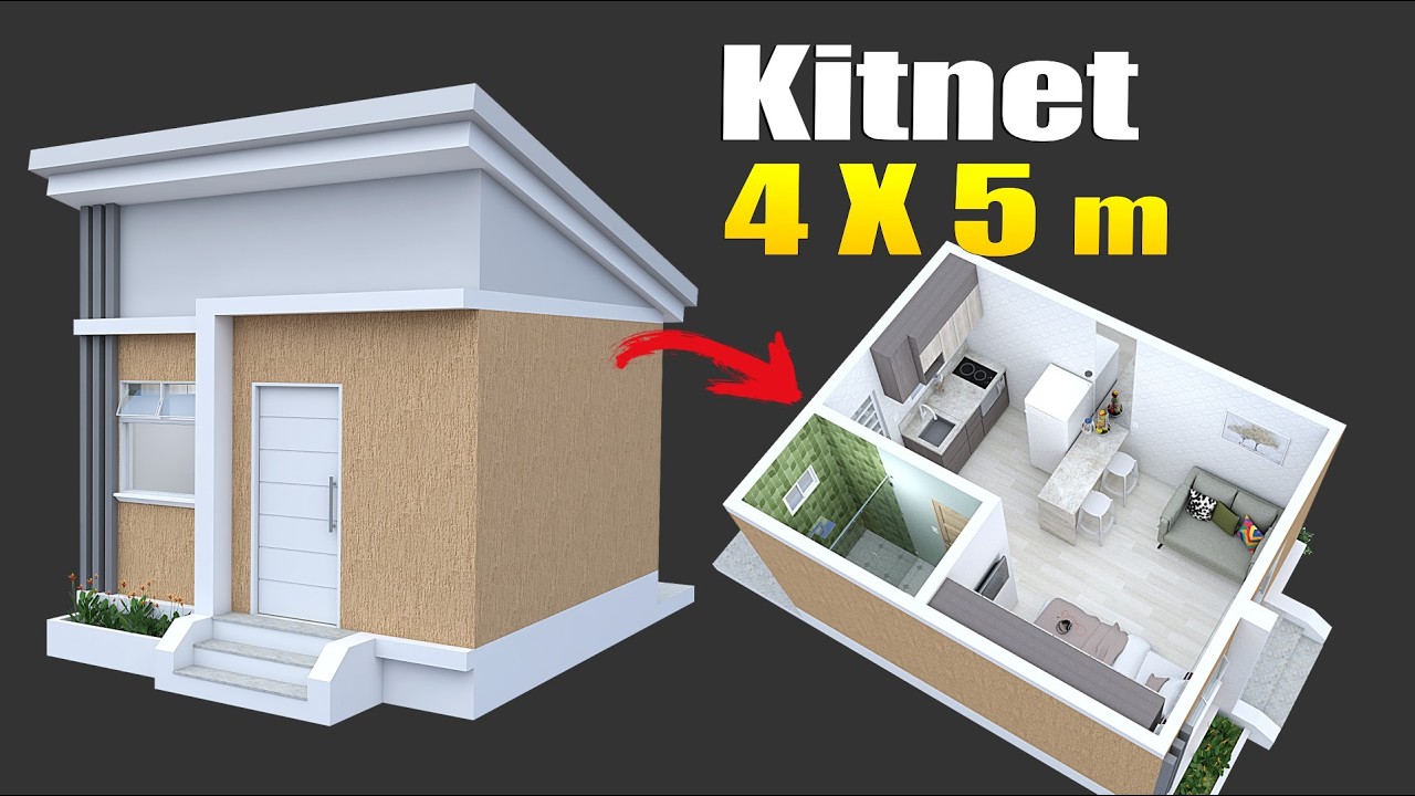 Projeto de baixo custo - Kitnet de 20m²