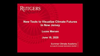 New Tools to Visualize & Map Climate Futures in New Jersey Profile