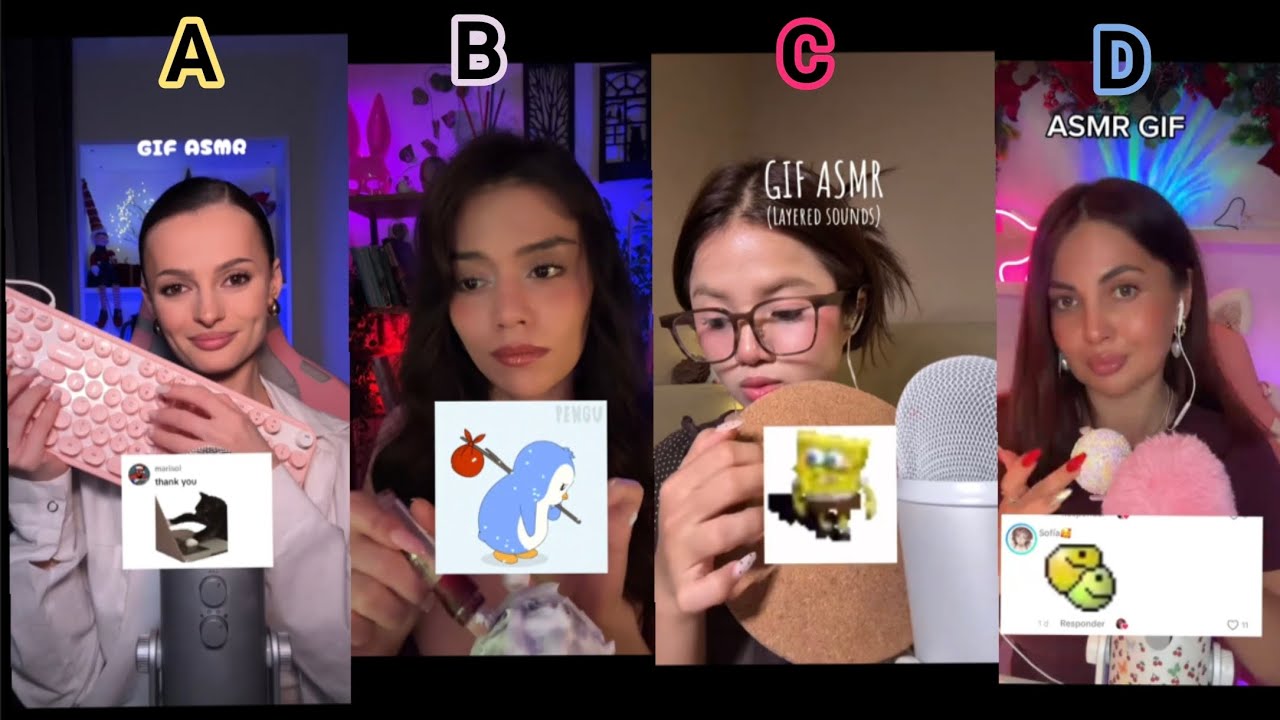 ASMR GIF Challenge with 4 Creators | Ultimate Tingles & Fun
