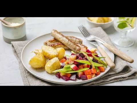 Macedoine De Legumes Chipolata Et Pommes De Terre Au Parmesan Youtube