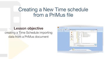 PriMus KRONO Tutorial - New Time Schedule from a PriMus document - ACCA software