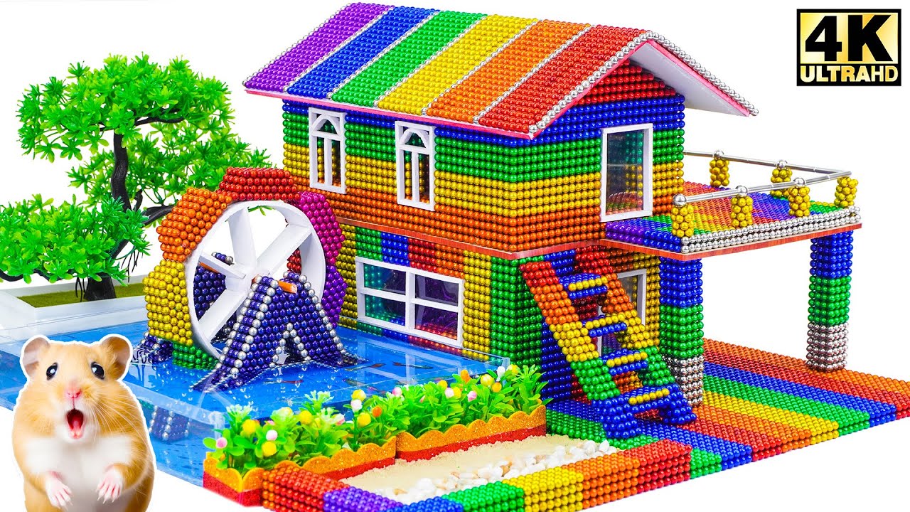Build a Two storey House Fish Tank and Water Wheel with Magnetic Balls