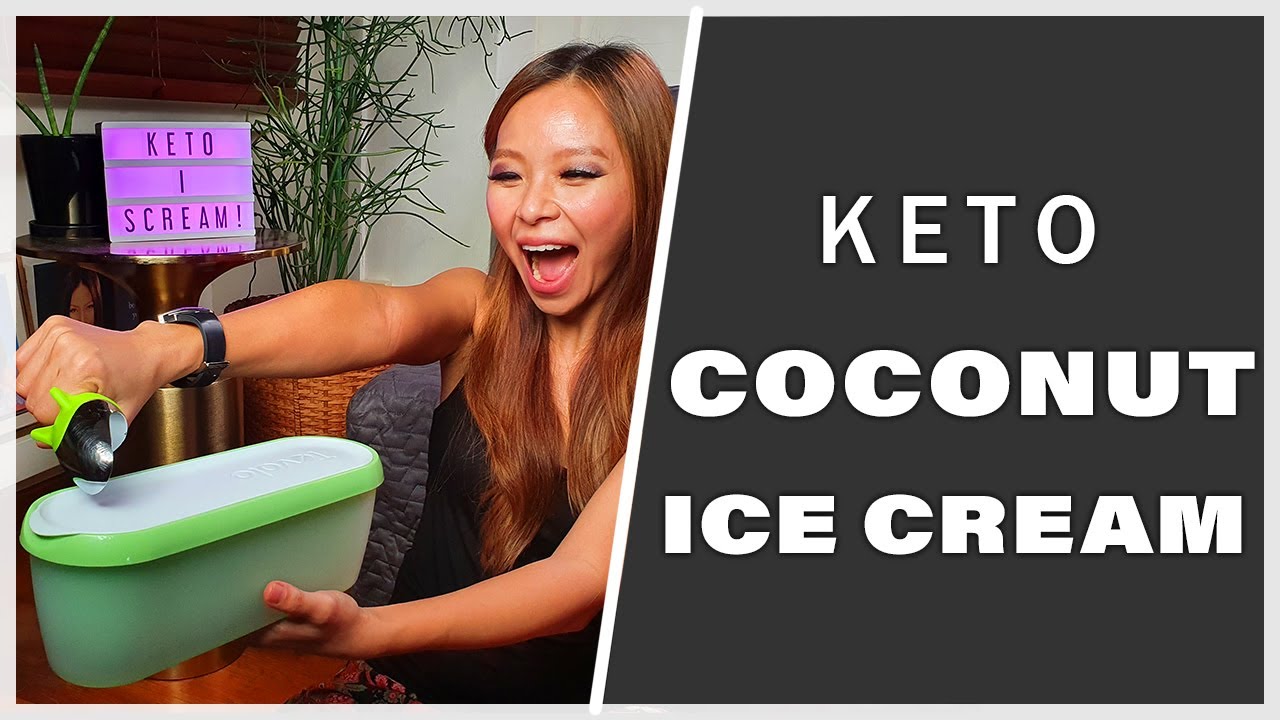KETO COCONUT ICE CREAM WITH ICECREAM MAKER|EASY KETO COCONUT ICE CREAM