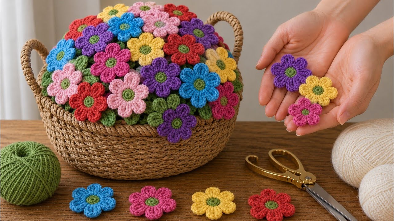 👌SO EASY!!🎁💰 I make flowers from leftover yarn, give them as