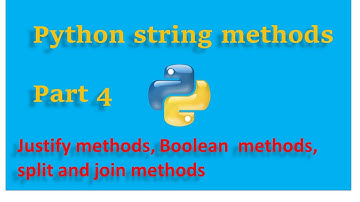 Python String methods justify , split , Join Boolean methods हिन्दी Hindi  video 20