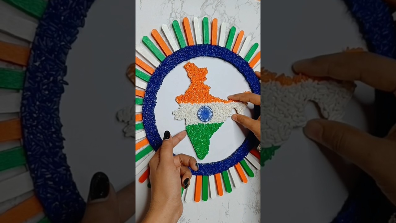 Independence day Craft Making With Rice 