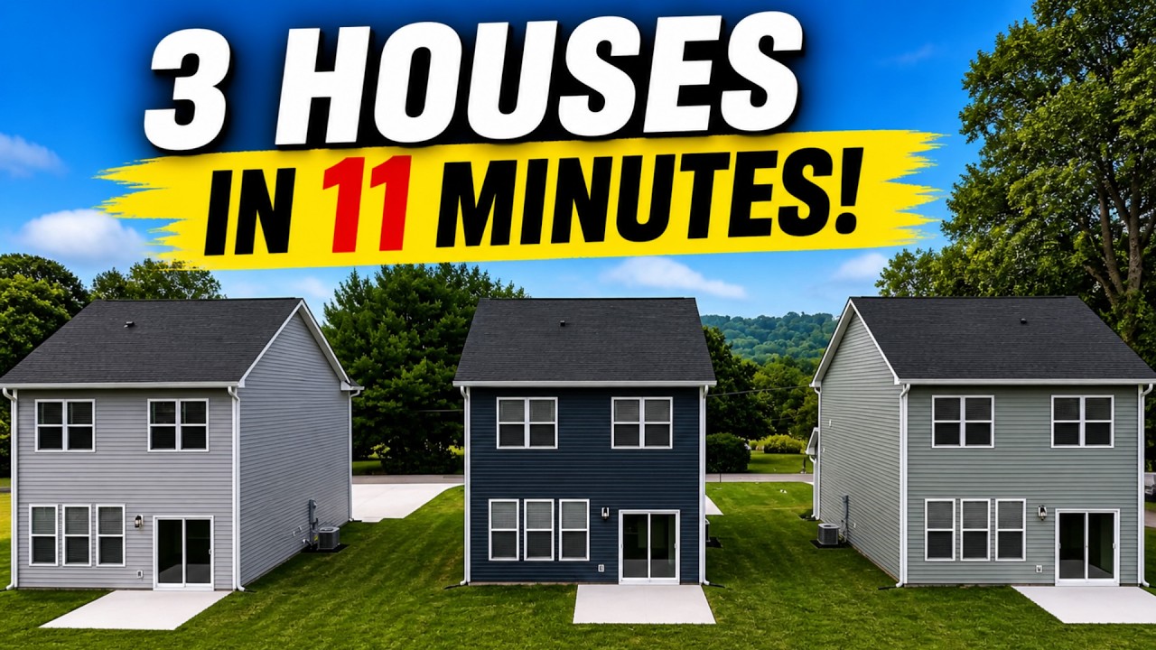 3 Houses Built in 11 Minutes 😱 Full Construction Timelapse (Start to ...