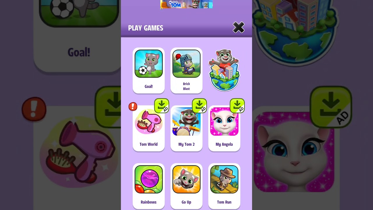 My talking tom Mini games - Brick blast and Go up 🤣🤣