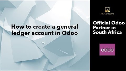 How to create a general ledger account in Odoo