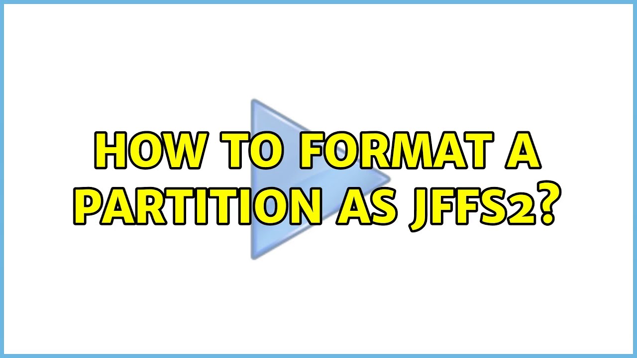 Ubuntu: How to format a partition as JFFS2?