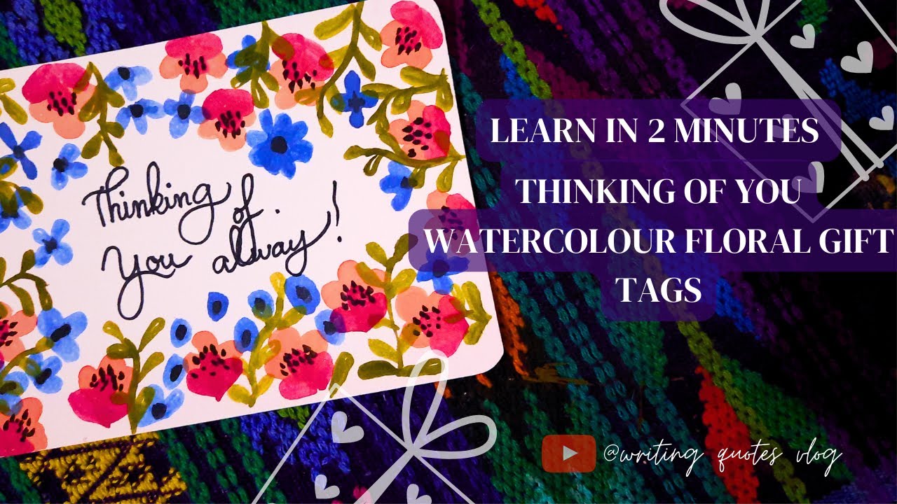 Thinking of you floral gift tag / floral gift tags / watercolours