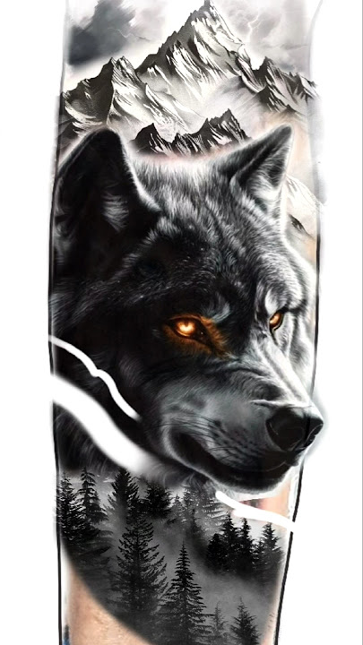 Wolf Tattoo Cover-up Idea tattoo drawing #coverup #tattoo #art #wolf #wolves #nature