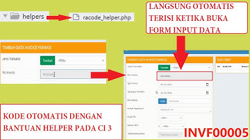 Kode Otomatis codeigniter | dengan bantuan helper .php