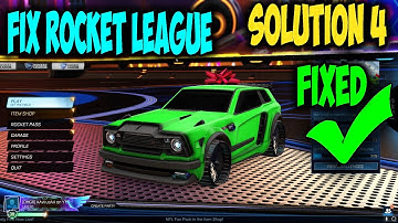 HOW TO FIX ROCKET LEAGUE FREEZING (PS4PCXBOX) SOLUTION 4