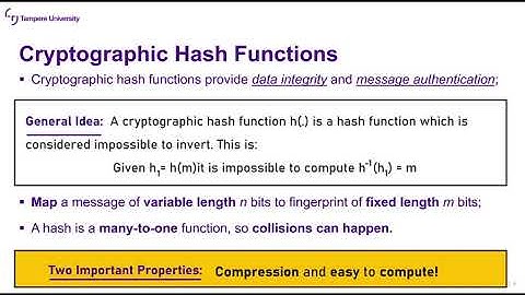 Security Protocols: Lecture 2e (Cryptographic Hash Functions & Communication Integrity)