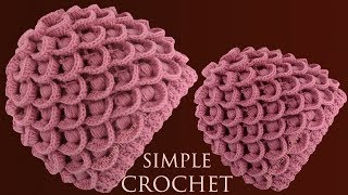 Como tejer a crochet gorro para principiantes en punto 3D plumas de pavo real tejido con ganchillo