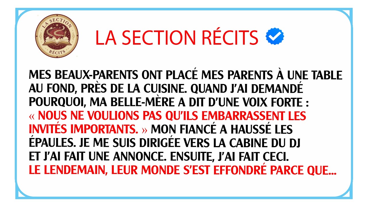 Ma belle-mère a humilié mes parents au mariage. Le lendemain, leur empire familial s’est écroulé.