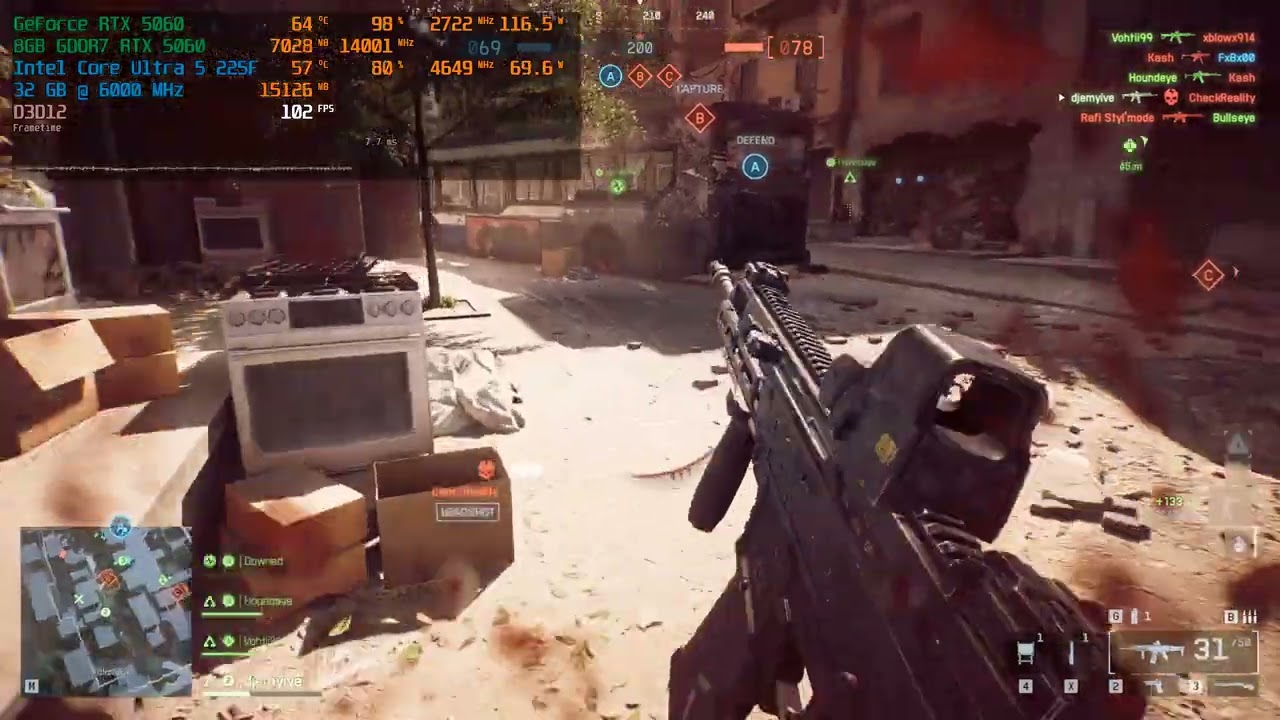 Battlefield 6 - Ultra 5 225F + RTX 5060 | 1080P | ULTRA Settings