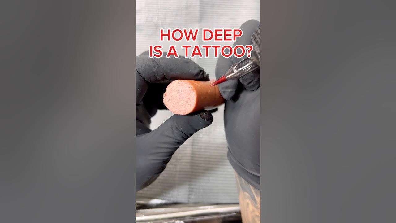 How Deep does A Tattoo Needle go in skin? #Shorts #Tattoo #TattooArtist How Deep does A Tattoo Needle go in skin? #Shorts #Tattoo #TattooArtist