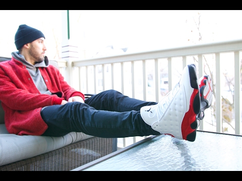 AIR JORDAN RETRO 13 XIII "CHERRY" ON FEET WITH OUTFIT
