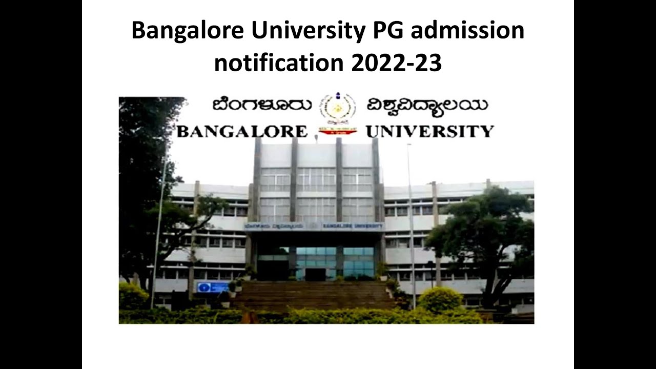 Bangalore University PG admission notification 202223 YouTube