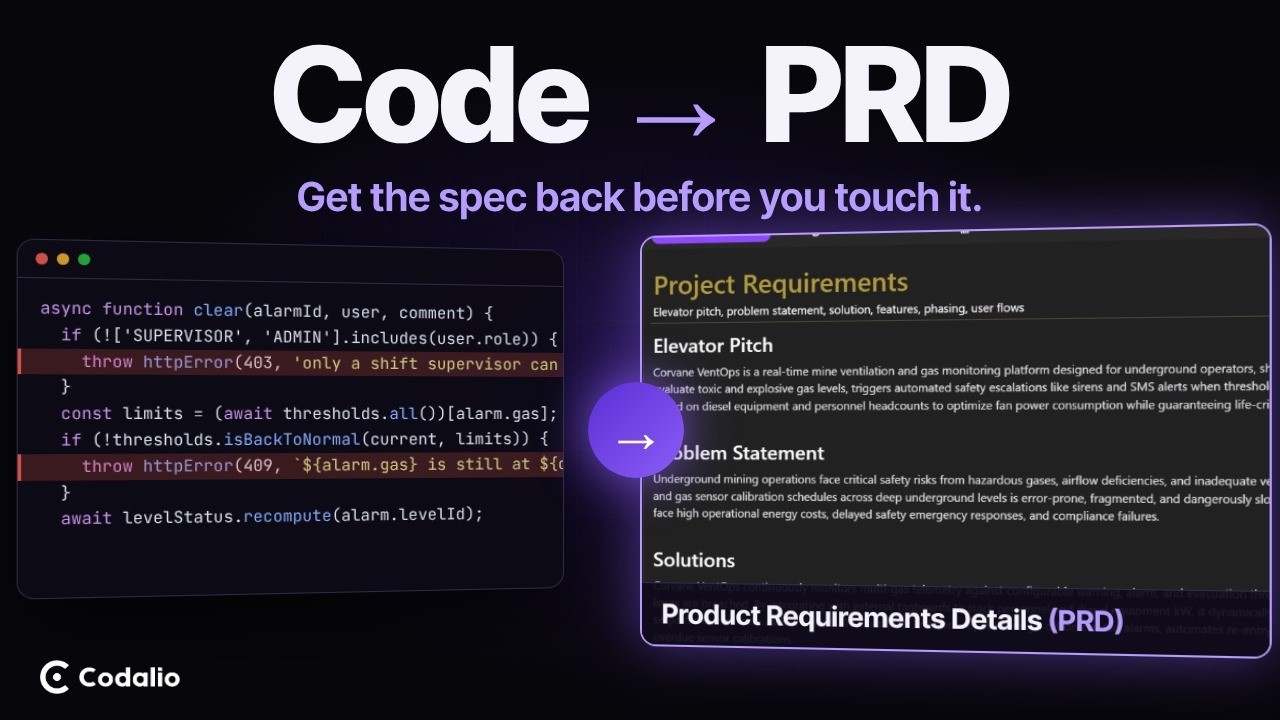 Code to PRD: Reverse-Engineer the Spec From Legacy Code | Codalio