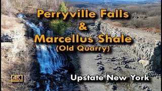 Marcellus Shale Formation/Quarry and Perryville Falls, 4K Drone