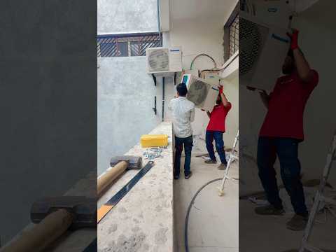 Ac Outdoor fitting #raj_tech #ytshorts #ac #amravati #viral