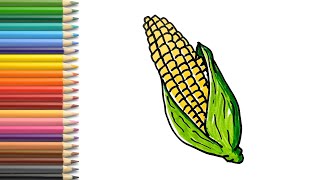 Basi̇t Misir Çi̇zi̇m- How To Draw Corn Easy - Adim Adim Misir Nasil Çi̇zi̇li̇r?
