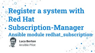 Register a system with Red Hat Subscription-Manager - Ansible module redhat_subscription